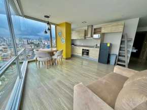 Modern downtown apartment with gym and view
